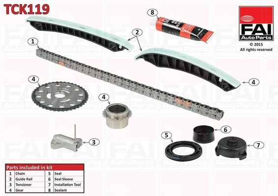 FAI AUTOPARTS pavaros grandinės komplektas TCK119